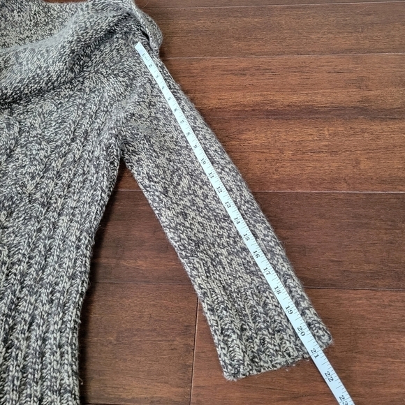Express Wool Cashmere Blend Cowl Neck Cable Knit Sweater Women's L Brown & Tan - Picture 7 of 7